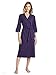 SIORO Femme Sexy Robe de Chambre Peignoir Longue Kimono Robes 3/4 Manche Nuit Courte léger Lingerie, Aubergine, XL