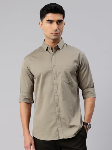 Image of Majestic Man Men's Cotton Slim Fit Solid Casual Shirt