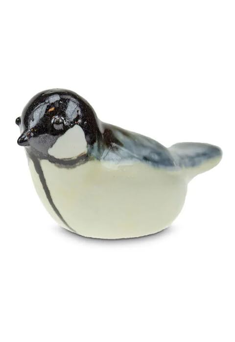 Urne funéraire oiseau en céramique haut de gamme finitions noir et jaune