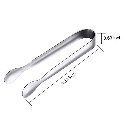 12 Pieces Sugar Tongs Ice Tongs Stainless Steel Mini Serving Tongs Appetizers Tongs Small Kitchen Tongs For Tea Party Coffee Bar Kitchen (Silver, 4.3 Inch) #TOP1