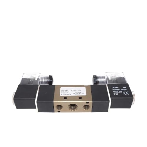 Válvula solenoide 4V220-08 de 5 vías y 2 posiciones para control de aire AC220V 4