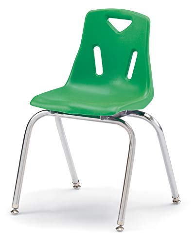 Image of Jonti-Craft Berries 8148JC1119 Stacking Chair with Chrome-Plated Legs, 18 inch Height, Green