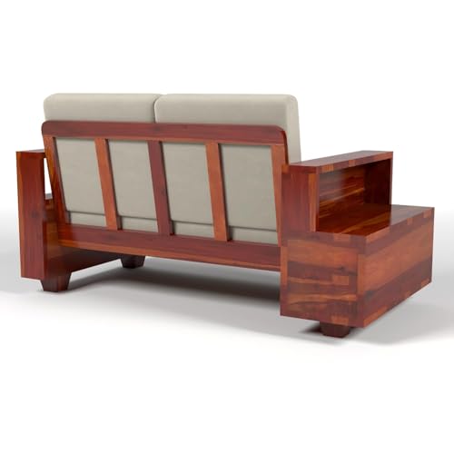 Image of Sheesham Solid Wood 7 Seater Sofa Set for Living Room(7 Seater) (Honey 3)