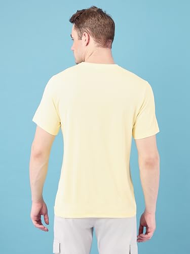 Image of TECHNOSPORT Men's Slim Fit Polyester Activewear Sports T-Shirt with Moisture-Wicking Comfort for Workout, Running & Gym