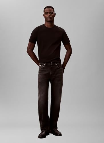 Calvin Klein Uomo T-Shirt Maniche Corte Classic Monogram Tee con Scollo Rotondo, Nero (Black), L