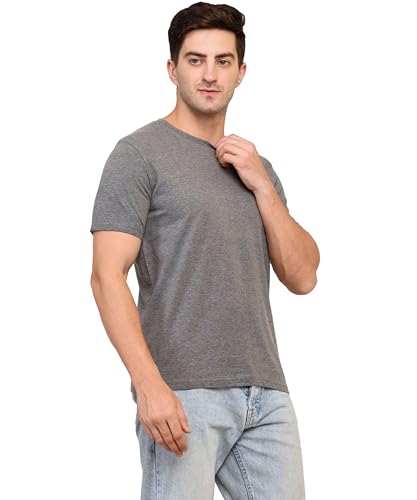 Image of Unisex Round Neck Plain T-Shirt | Combed Bio-Washed Ring Spun Cotton for Men & Women, Short Sleeves
