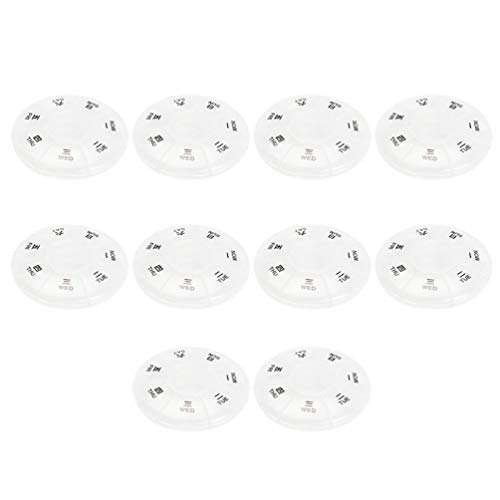 Healifty Porta-comprimidos, 10 compartimentos, organizador de medicamentos, 7 dias, recipiente redon