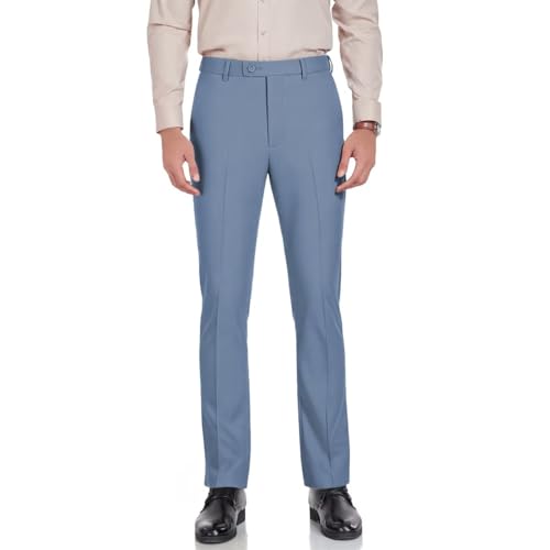 Men's Slim Fit Dress Pants Stretch Casual Pants Mens Work Slacks