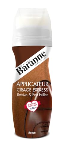 Baranne Applicateur Cirage Express Marron | Ravive la couleur du cuir | Brillance intense | Chaussures et accessoires en cuir | Applicateur mousse 75ML