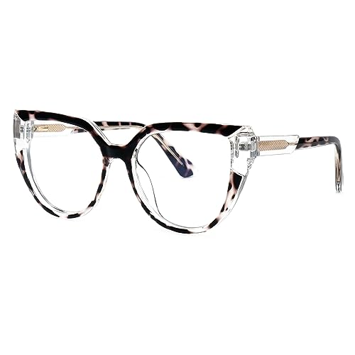 Image of Zeelool Stylish Oversized Cat Eye Blue Light Blocking Glasses for Women Joyce JGT550502-07 Tortoise