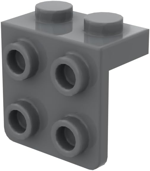 Classic Building - Soporte de placa a granel de 1x2-2x2, 100 piezas de placas de construcción gris oscuro 1x2-2x2, compatible con piezas y piezas