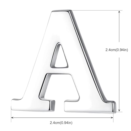 Image of HONEY BEAR Initial Alphabet Letter Lapel Pins Collar Badge Brooches for Mens /Womens Shirt Dress Decoration Silver