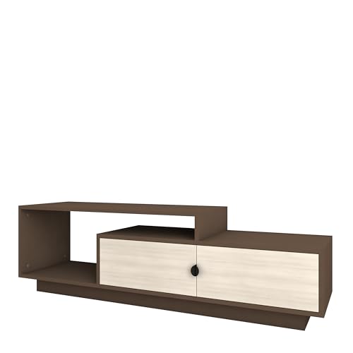 Image of Caspo TV Unit with Storage | Engineered Wood TV Entertainment Unit | Installation Type - DIY(Do-It-Yourself) | Colour - Mocha Brown & Acacia