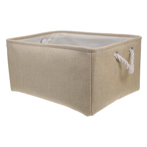 Alipis Cesto Ropa Sucia Plegable Grande De Tela Imitación Lino Beige, Organizador Resistente y Portátil Para Almacenamiento Hogar, Dormitorio y Baño