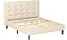 ZINUS Ibidun Upholstered Platform Bed Frame, Mattress Foundation, Wood Slat Support, No Box Spring Needed, Easy Assembly, Queen, Beige