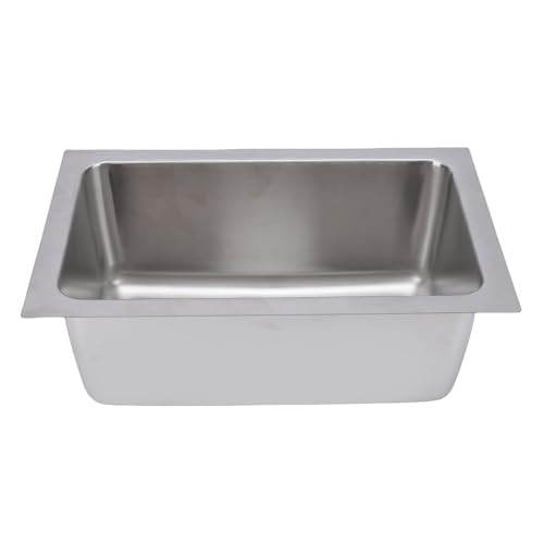 Luocute 13.39x8.27x5.31in Drop in Bar Sink, Small Kitchen Sink Topmount Single Bowl, 304 Stainless Steel Bar Overmount Handmade with Basket Strainer for Cars Ships RVs Yachts
