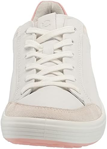 ECCO Women's Soft 7 Retro Sneaker, Shadow White/White/Silver Pink, 9-9.5 | Image 1