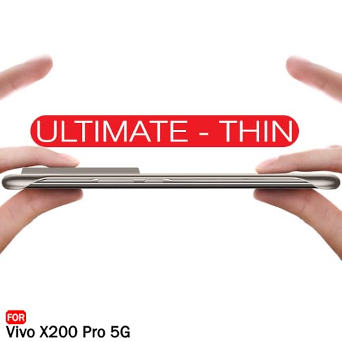Image of TheGiftKart Hybrid Ultimate Slim Back Case Cover for Vivo X200 Pro 5G Compatible with MagSafe | Frosted Matte Translucent Hard Back Case Cover for Vivo X200 Pro 5G (PC & TPU, Grey Sides)