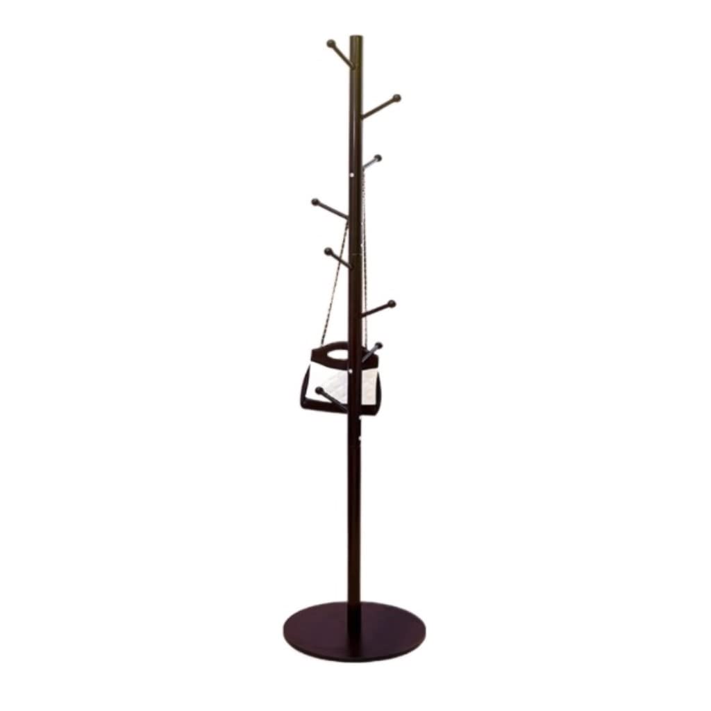 Iwenzhkpa Black Coat Rack Coat Stands Metal Rack Floor Home Bedroom Hanger Multifunctional Space Saving Storage Heavy Duty Rotating Freestanding(Black)
