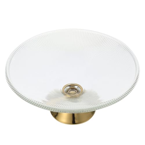Elegante frutero de cristal con tallo alto, elegante para sala de estar, gran capacidad, bordes lisos para una experiencia gastronómica agradable