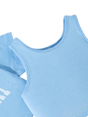 Image of Girl's 3 Pieces Summer Outfits Letter Print Crop Tee Top and Vest Top with Shorts Set