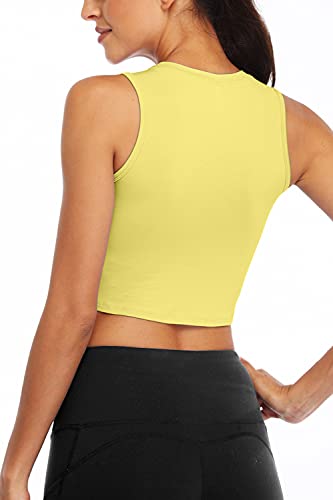 Image of Sanutch Yoga Crop Tops Dance Tops Fitted Workout Crop Tops Yoga Tank Tops Athletic Sports Shirts for Women