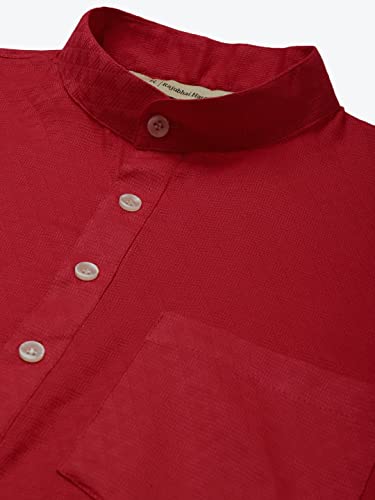 Image of Rajubhai Hargovindas Men's Pure Cotton Woven Design Half Sleeve Kurta