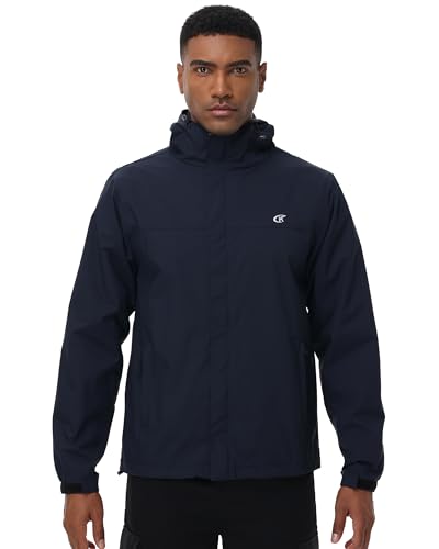 Image of YuKaiChen Mens Rain Jacket Waterproof Hooded Windbreaker Jacket Lightweight Outdoor Hiking Shell Coat