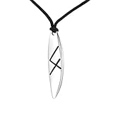  Silber Schmuck Anhänger Surfboard Surfbrett Linie Schwarz Grösse L