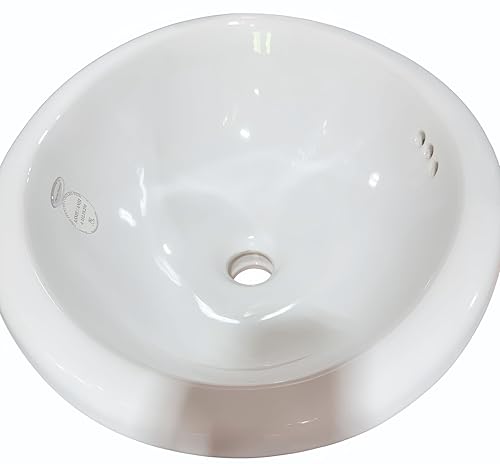 VitreousPro Oval 18'x15' Drop-In Bathroom Sink – White Self-Rimming, Front Overflow, ADA Compliant