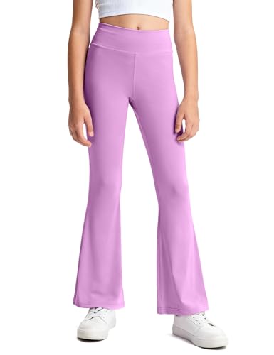 Image of HASMES 3 Pack Girls Flare Leggings Kids Bell Bottom Dance Yoga Pants Activewear