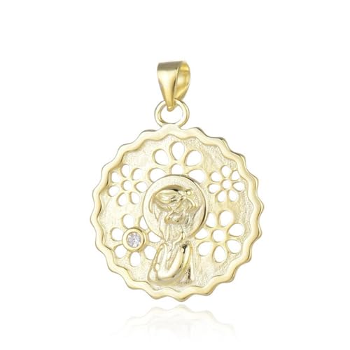 Médaille Vierge Fille Communion En Argent Sterling Et Nacre - Élégant Bijou Religieux 20mm