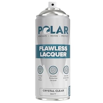 Polar Flawless Clear Lacquer Spray - 400ml - Matt Finish - Non-Yellowing & Scratch Resistant - Interior & Exterior Surfaces for Wood, Metal, Plastics, Glass & Ceramics