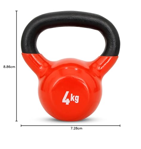 Image of Nivia Vinyl Kettlebell (Red, 4 Kg)