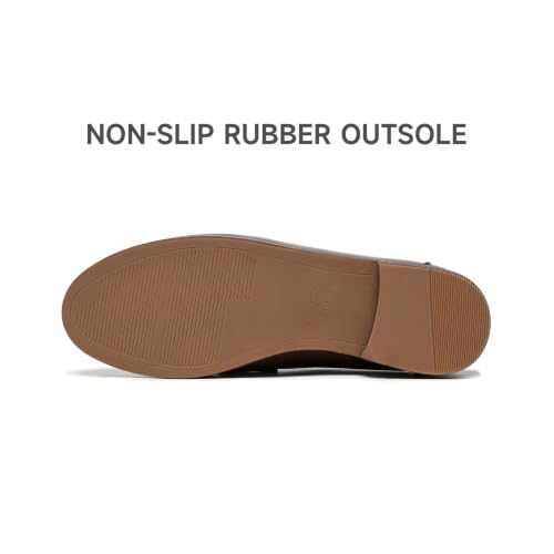Image of BEAU TODAY Womens Leather Penny Loafers, Slip On Loafer Flats