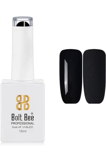 Image of Bolt Bee Black Color Gel Nail Polish Soak Off UV Gel DIY at Home Manicure Salon Nail Art