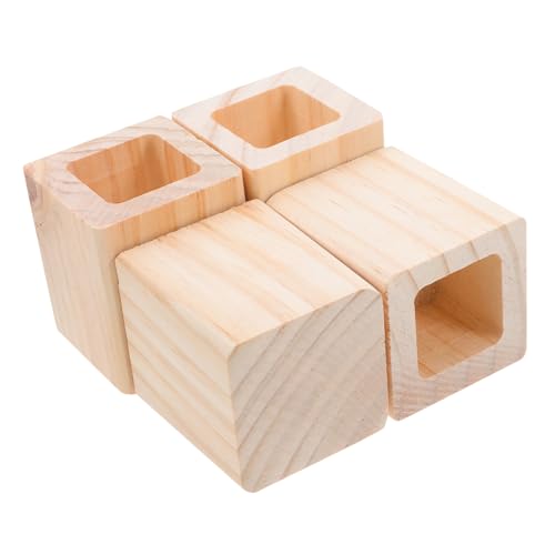 POPETPOP 4pcs Wooden Furniture Risers Sturdy Bed and Couch Leg Elevators Enhance Height for Better Access and Storage for Sofas Beds Dining