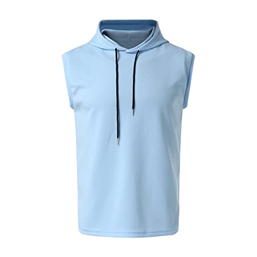 Men's Workout Hooded Tank Tops Bodybuilding Muscle Cut Off T Shirt Sleeveless Gym Hoodies Men Tank Tops Summer #TOP3