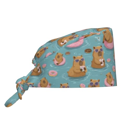 Image of Adjustable Scrub Cap with Sweatband, Breathable Working Hat for Men /Women