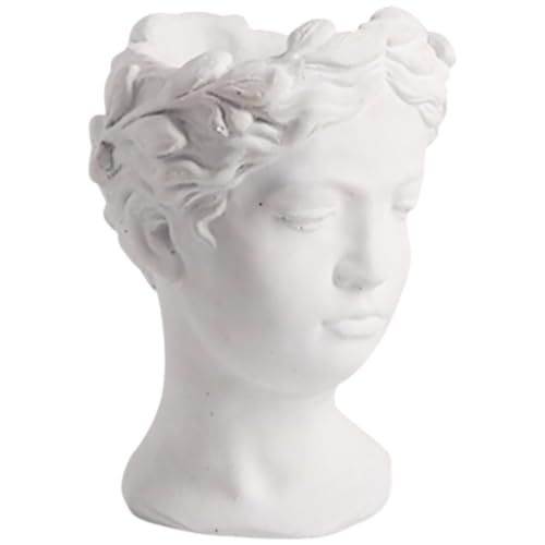 Vase à fleurs élégant blanc résine tête pot succulentes multi-usage - 2