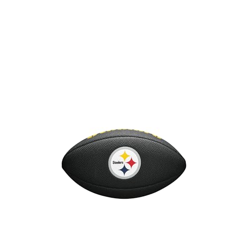Image of WILSON Sporting Goods NFL Pittsburgh Steelers Team Logo Football, Black, Mini Size (Pack of 6)