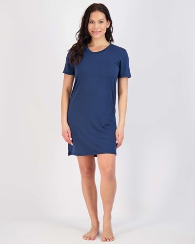 Image of Real Essentials 3 Pack: Women's Short Sleeve Nightgown Dress - Nightshirt Pajama Sleep Shirt Sleepwear (Available In Plus)