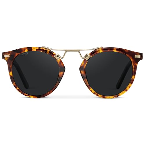 WearMe Pro - Polarized Round Vintage Retro Mirrored Lens Women Metal Frame Sunglasses