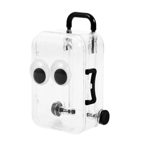 WEKADRIN Mini Caja Organizadora Transparente para Joyas con Ruedas Extensibles y Diseño Portátil Maletín Ligero para Almacenamiento y Rápido