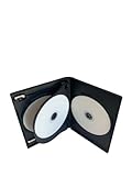 MediaPack4All 14mm Black DVD Case, Quad Four-Disc Storing Capacity with Tray for CD/DVD Storage (5)