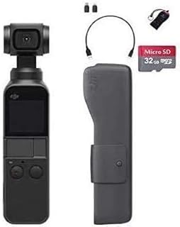 Osmo Pocket Handheld 3 Axis Gimbal Stabilizer with Integrated Camera, OSMO Shield(2 Years Warranty), Comes A Free 32GB MicroSD Card and Camrise USB, Attachable to Smartphone, Android, iPhone