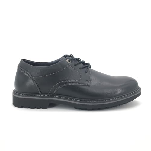 V&D COLECCION Via Dos 1009 Zapato Liso con cordón vestidor para Fiesta o Eventos o Diario Muy cómodo para: Hombre Color: Negro Talla: 42