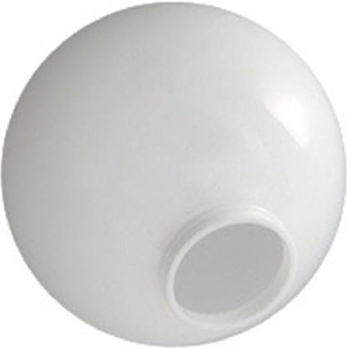 8 Inch White Acrylic Lamp Post Globe with 3.24 Inch Threaded Neck
