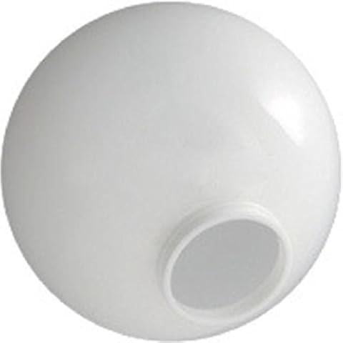 8 Inch White Acrylic Lamp Post Globe with 3.24 Inch Threaded Neck Cover