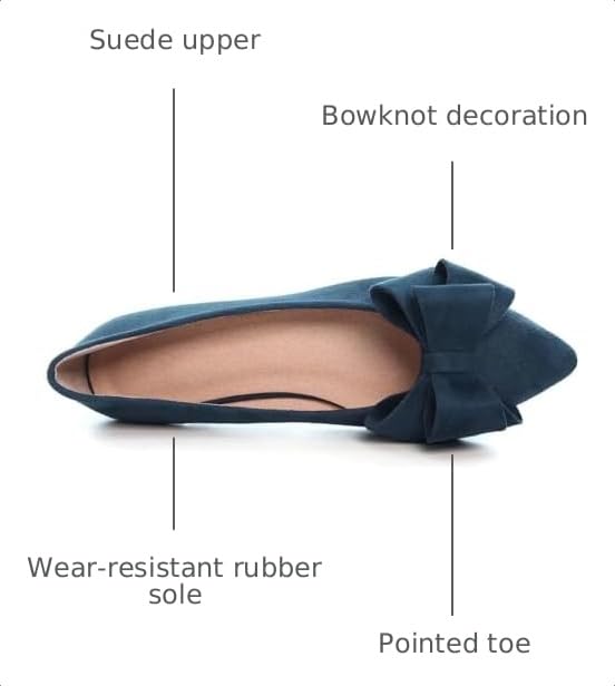 Image of TN TANGNEST Women Fashion Bowknot Flats Comfort Pointed Toe Dress Shoes